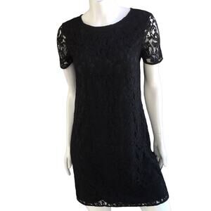NEW Ann Taylor Lace Black Short Sleeve Dress Women's Size 4 NWT $139